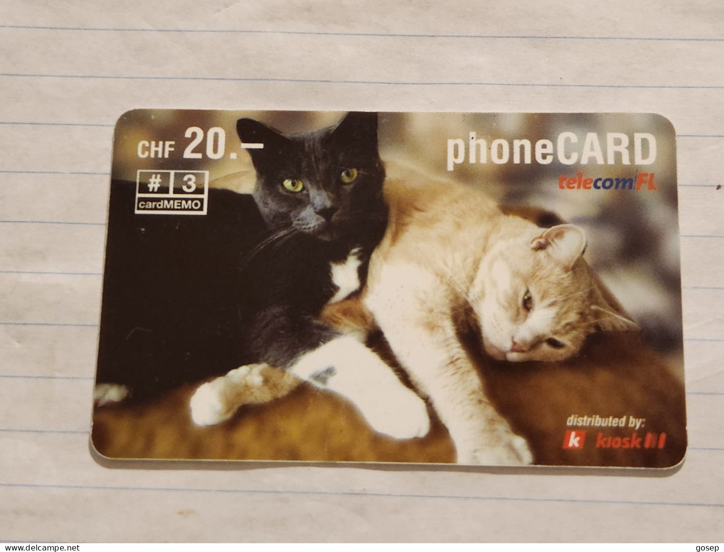 LIECHTENSTEIN-(LI-39C)-CATS-(97)(431-729-6340-8763)(20CHF)-(07/06)(31727938)-tirage-100.000-used Card - Liechtenstein