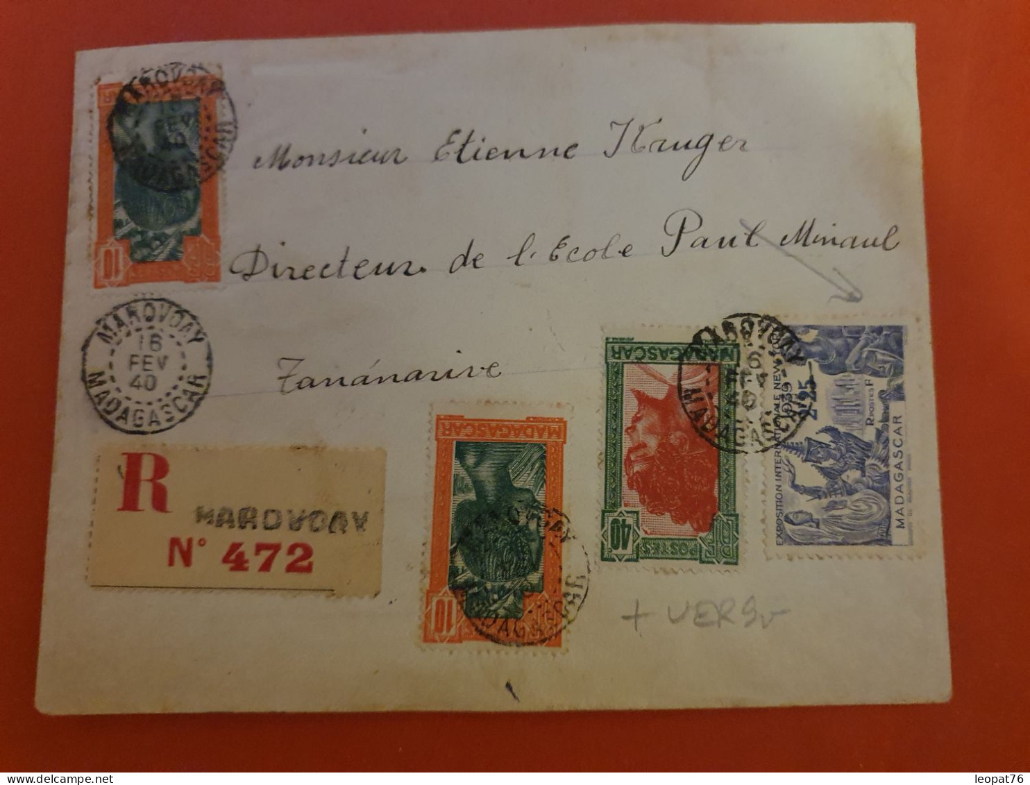 Madagascar - Enveloppe En Recommandé De Marovoay Pour Tananarive En 1940 - J 239 - Lettres & Documents