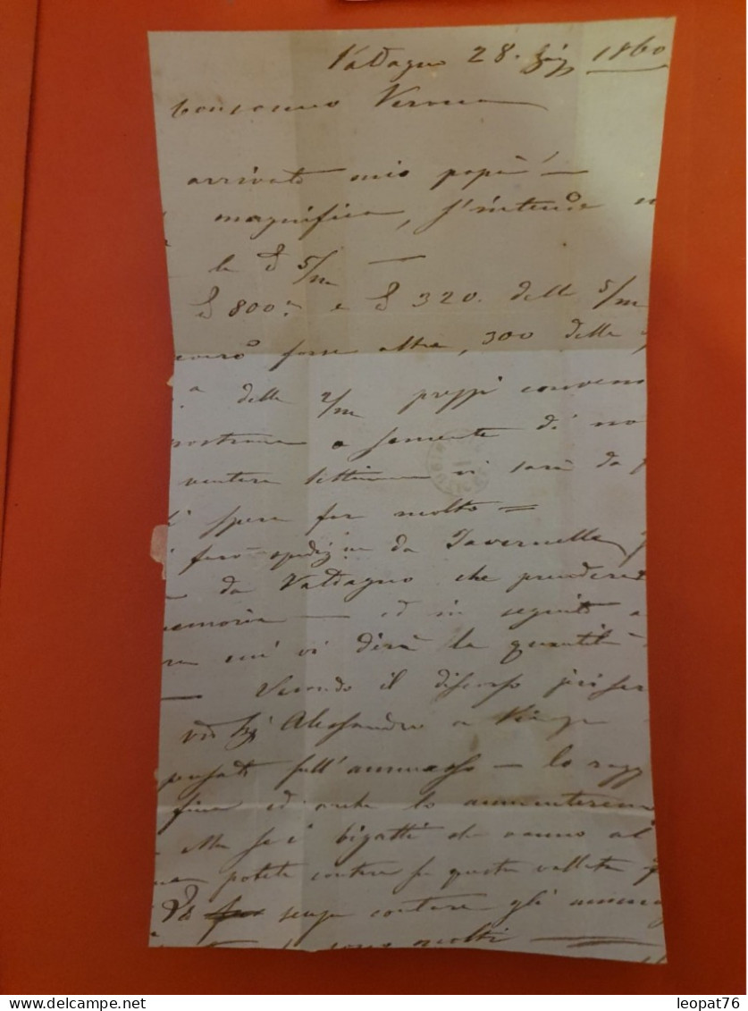 Italie - Affranchissement De Vicenza Sur Lettre Avec Demi Texte En 1860 - J 244 - Lombardije-Venetië