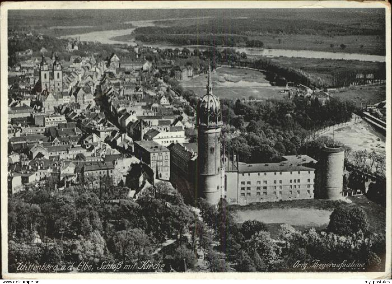 41402449 Wittenberg Oberhausen Fliegeraufnahme Schloss Mit Kirche Oberhausen - Oberhausen