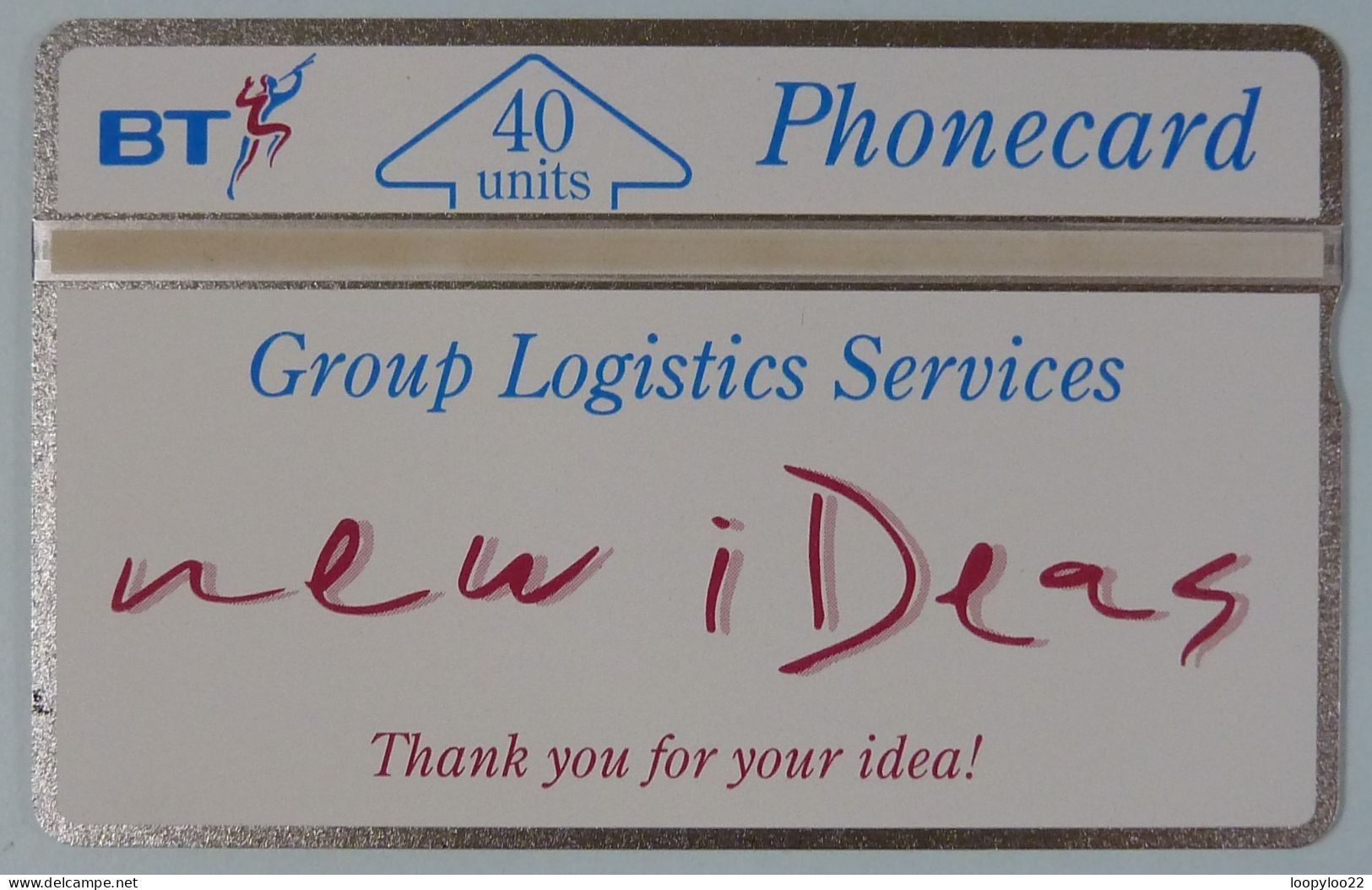 UK - Great Britain - BT & Landis & Gyr - Internal - BTI018 - New Ideas - Group Logistics - 132H - 5140ex - Mint - BT Interne