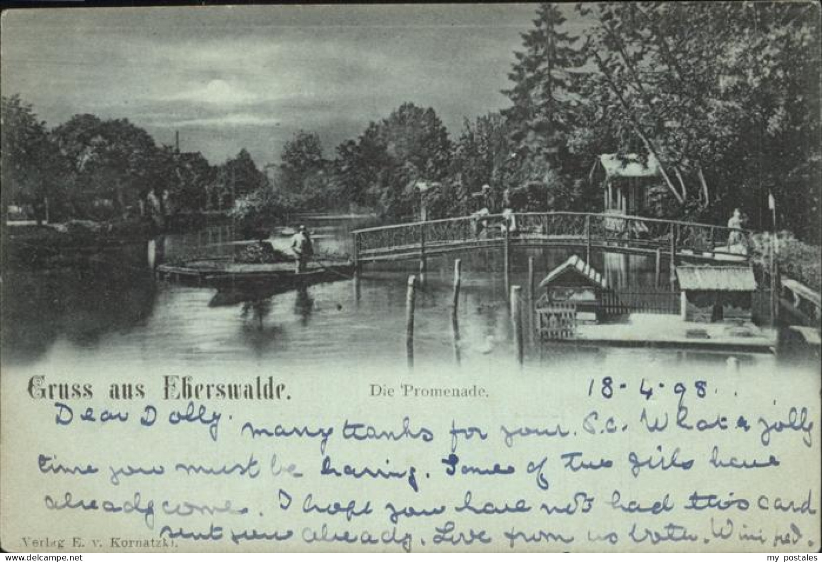 41401927 Eberswalde An Der Promenade Boot Steg Im Mondschein Eberswalde - Eberswalde