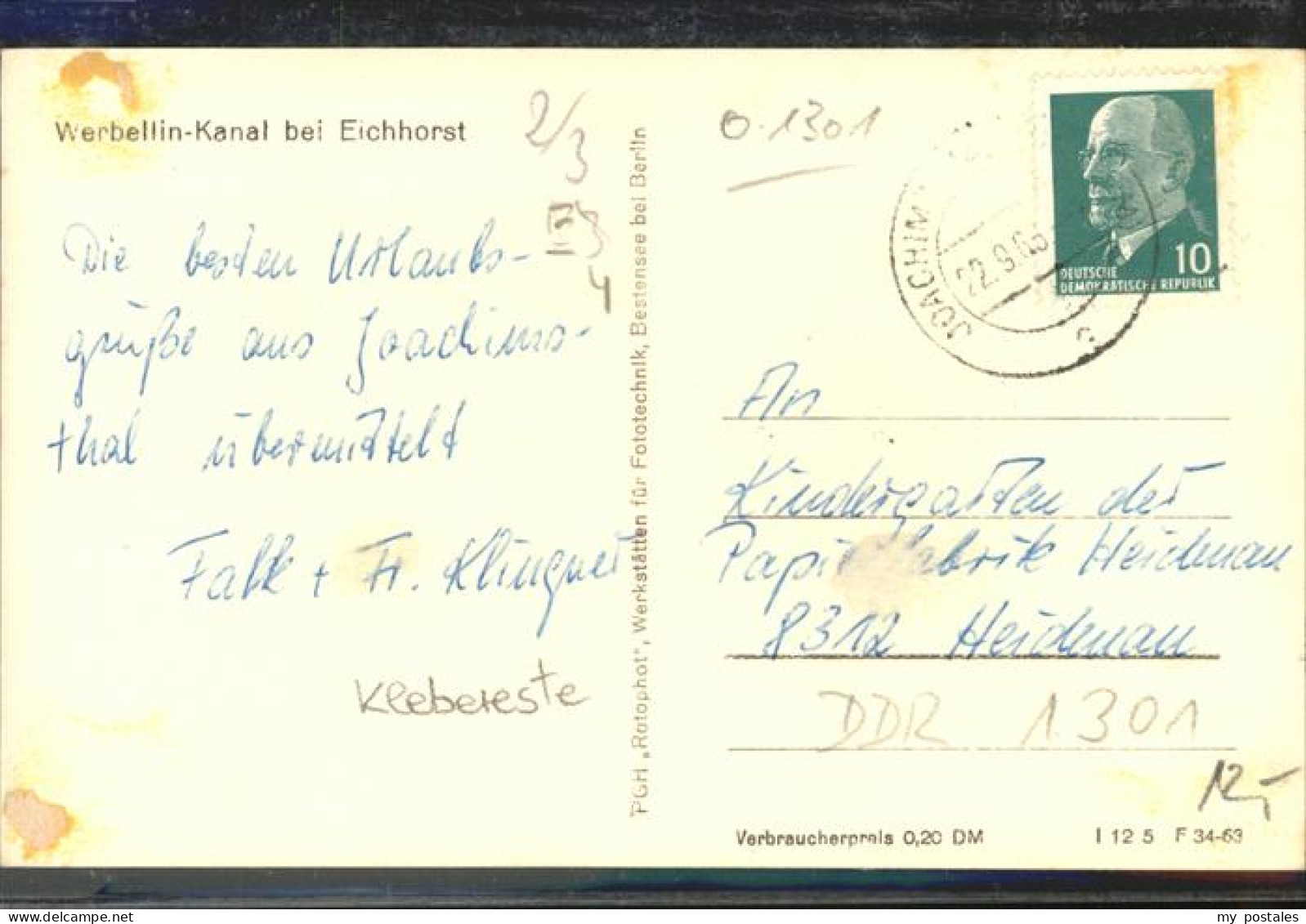 41401819 Eichhorst Eberswalde Werbellin Kanal Motorboot Schorfheide - Finowfurt