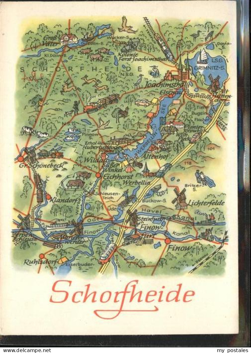 41401700 Schorfheide Und Umgebung Uebersichtskarte Schorfheide - Finowfurt