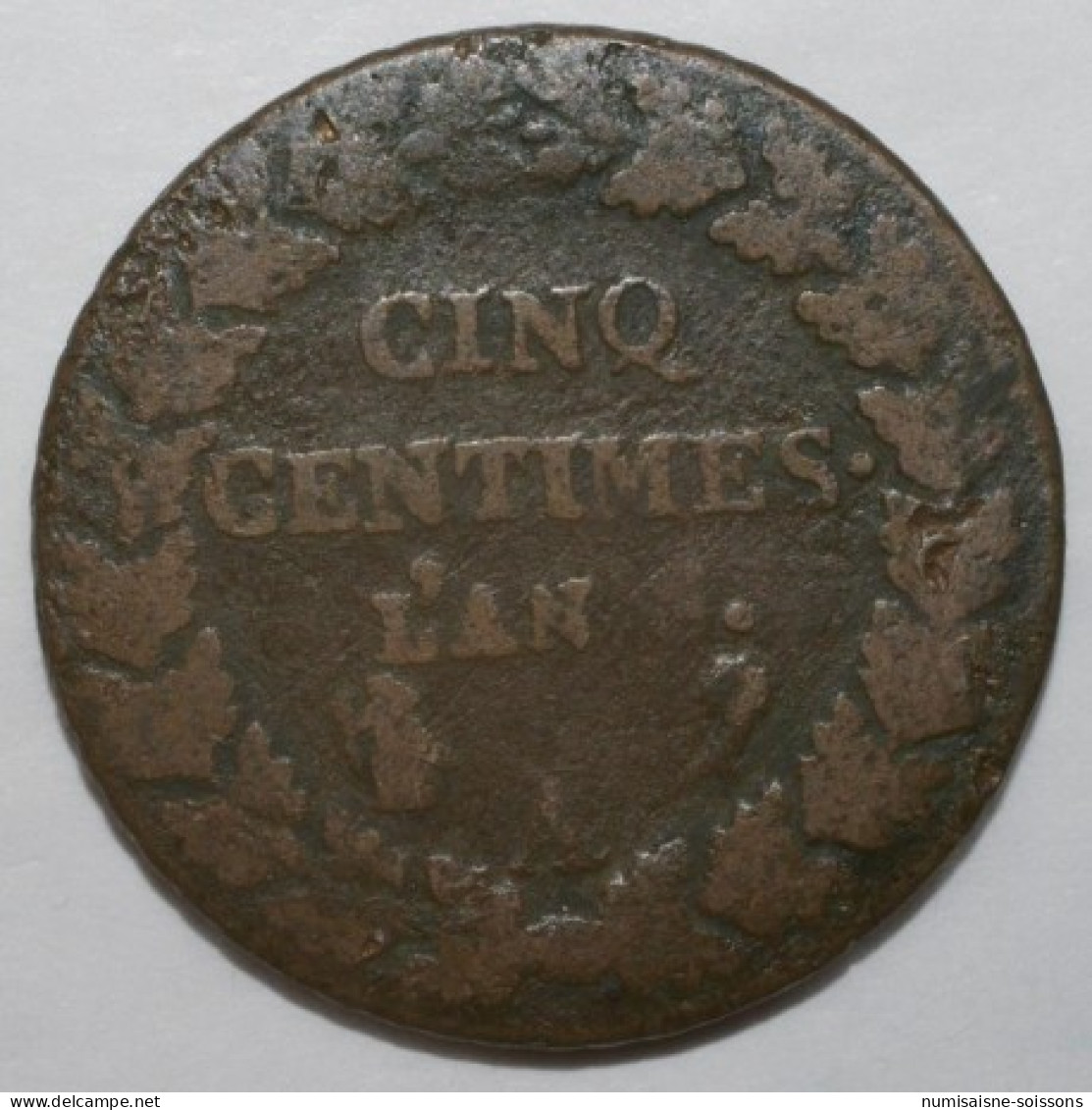 GADOURY 126 - CINQ CENTIMES 1797 AN 6 A Paris TYPE DUPRE - B - KM 640 - 1795-1799 French Directory