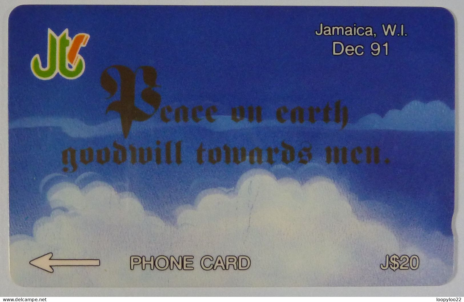 JAMAICA - GPT - Peace On Earth Goodwill Towards Men - Specimen - $20 - Jamaïque