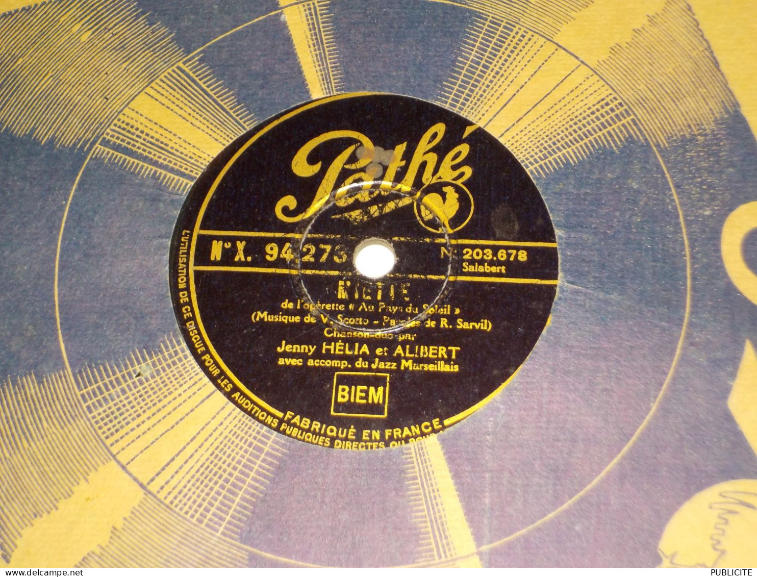 DISQUE 78 TOURS CHANSON MELODIE DE  ALIBERT ET JENNY HELIA 1932 - 78 G - Dischi Per Fonografi