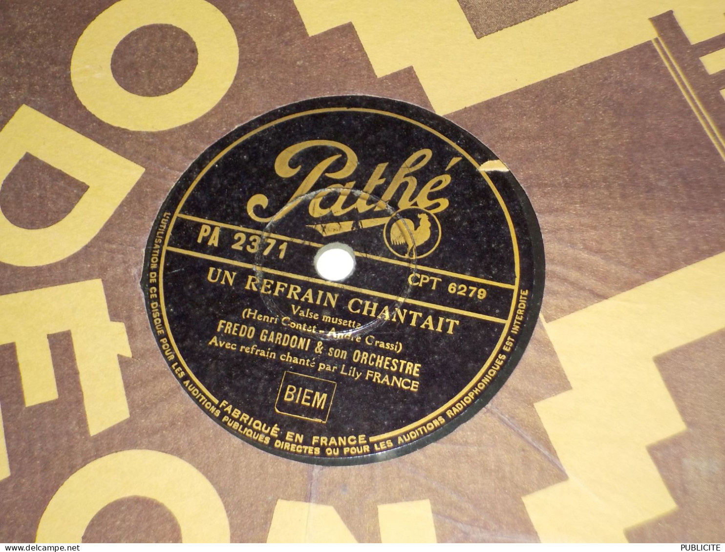 DISQUE 78 TOURS FOX TROT ET VALSE DE FREDO GARDONI 1931 - 78 Rpm - Schellackplatten