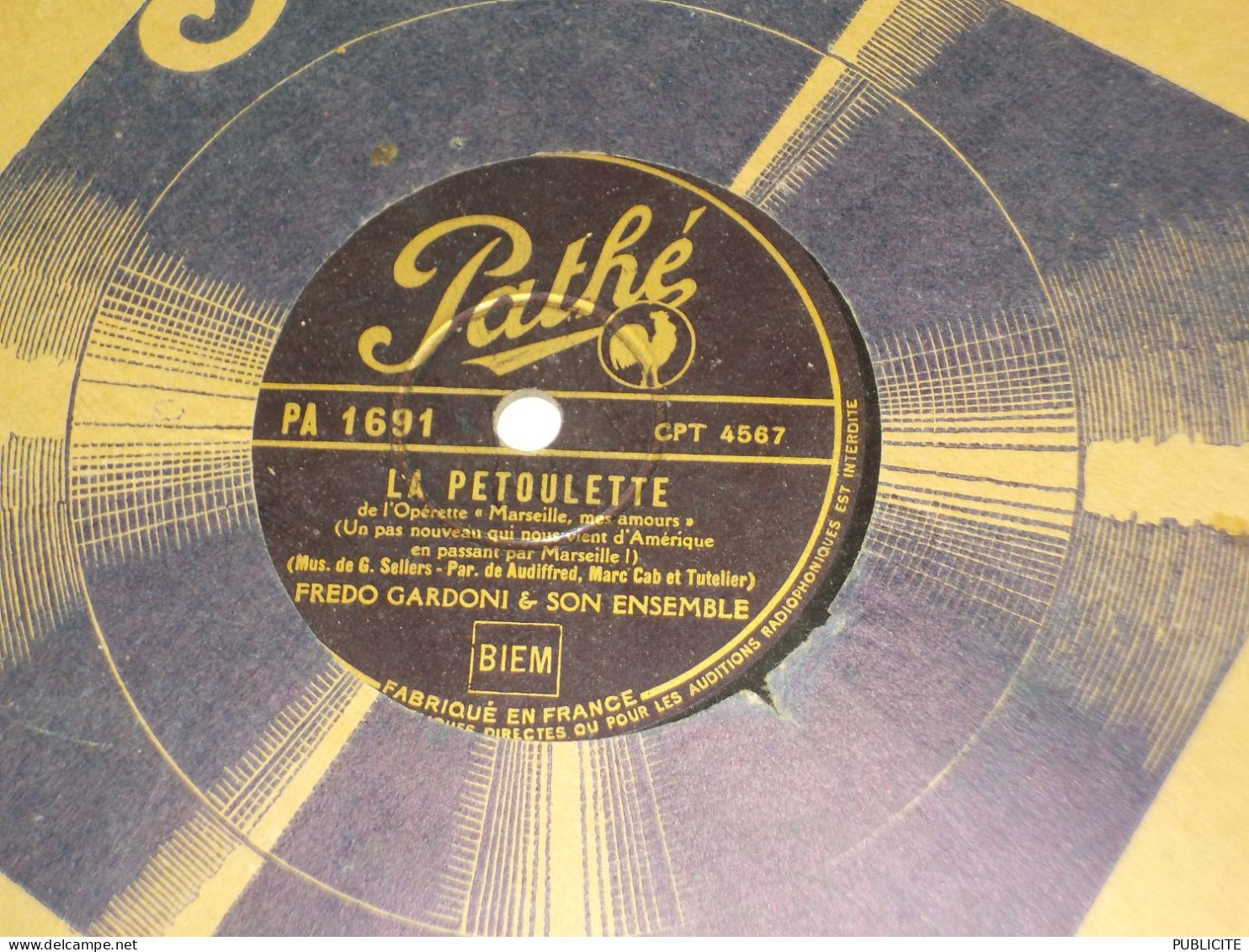 DISQUE 78 TOURS  VALSE DE FREDO GARDONI 1931 - 78 T - Disques Pour Gramophone