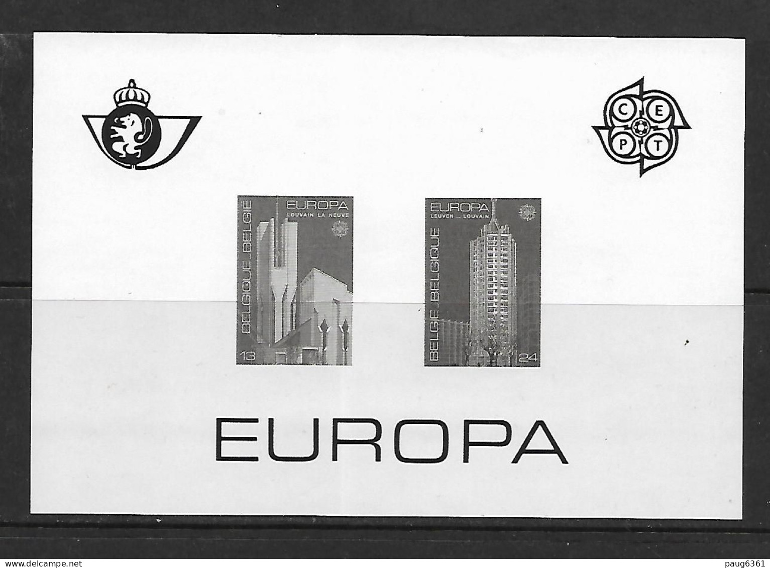 BELGIQUE 1987 FEUILLET ARCHITECTURE-EUROPA 1987 EN NOIR ET BLANC YVERT N°2251/2252 NEUF MNH** - 1987