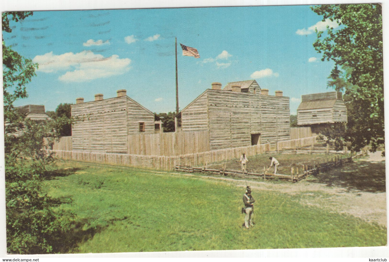 Fort Wayne, Indiana - A Sentry Guards A Fatique Party In Front Of The Officer's Quarters - (IN,USA) - Fort Wayne