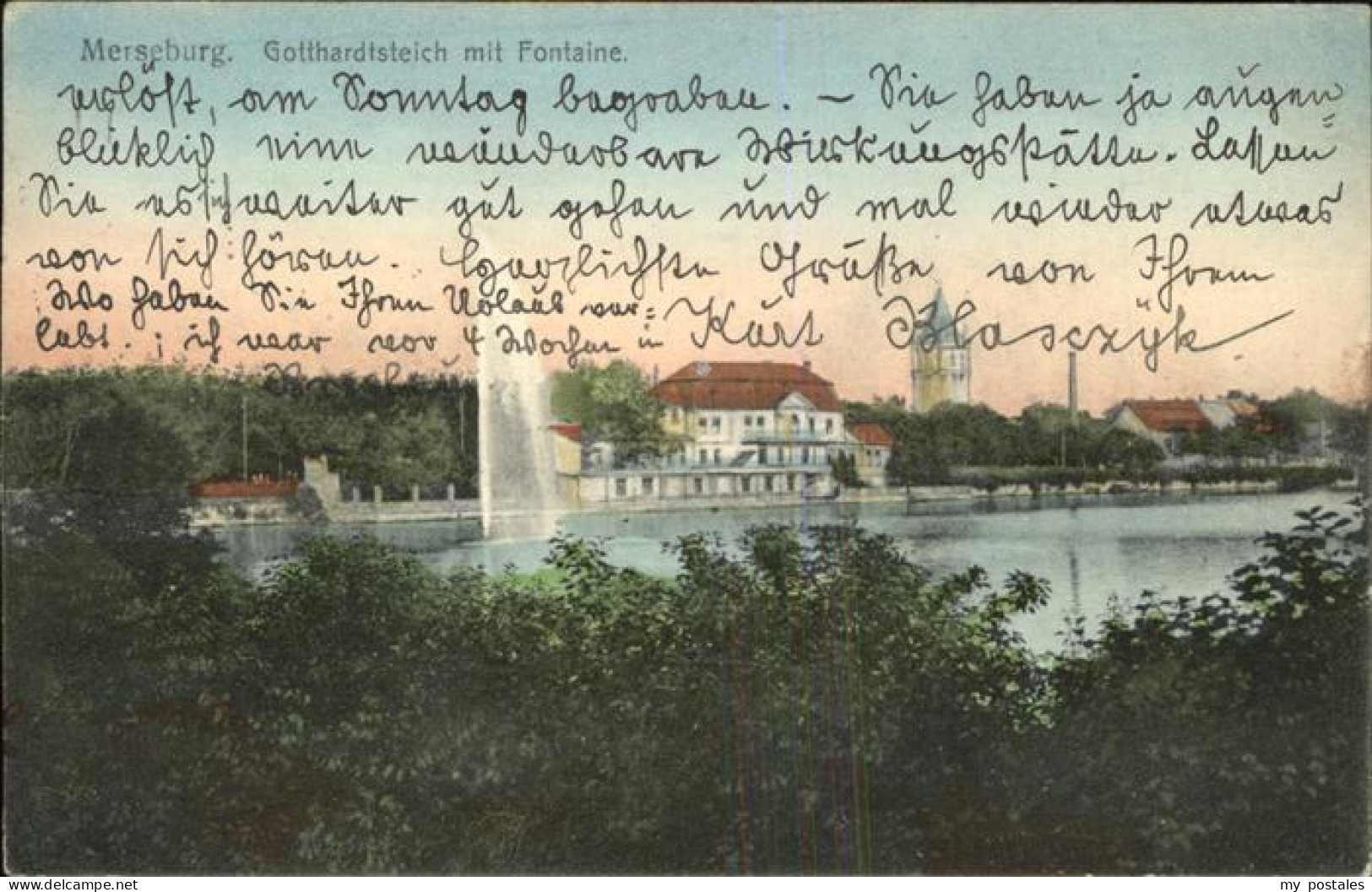 41400351 Merseburg Saale Gotthardsteich Fontaene Turm Merseburg - Merseburg