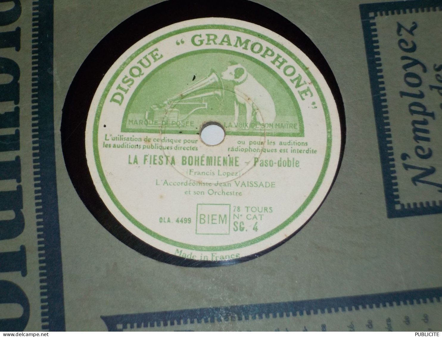 DISQUE 78 TOURS  PASO DOBLE ET  VALSE  JEAN VAISSADE 1945 - 78 Rpm - Gramophone Records