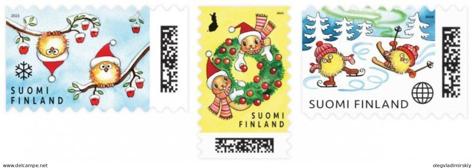 Finland Finnland Finlande 2023 Merry Christmas And Happy New Year ! Set Of 3 Stamps MNH - Unused Stamps