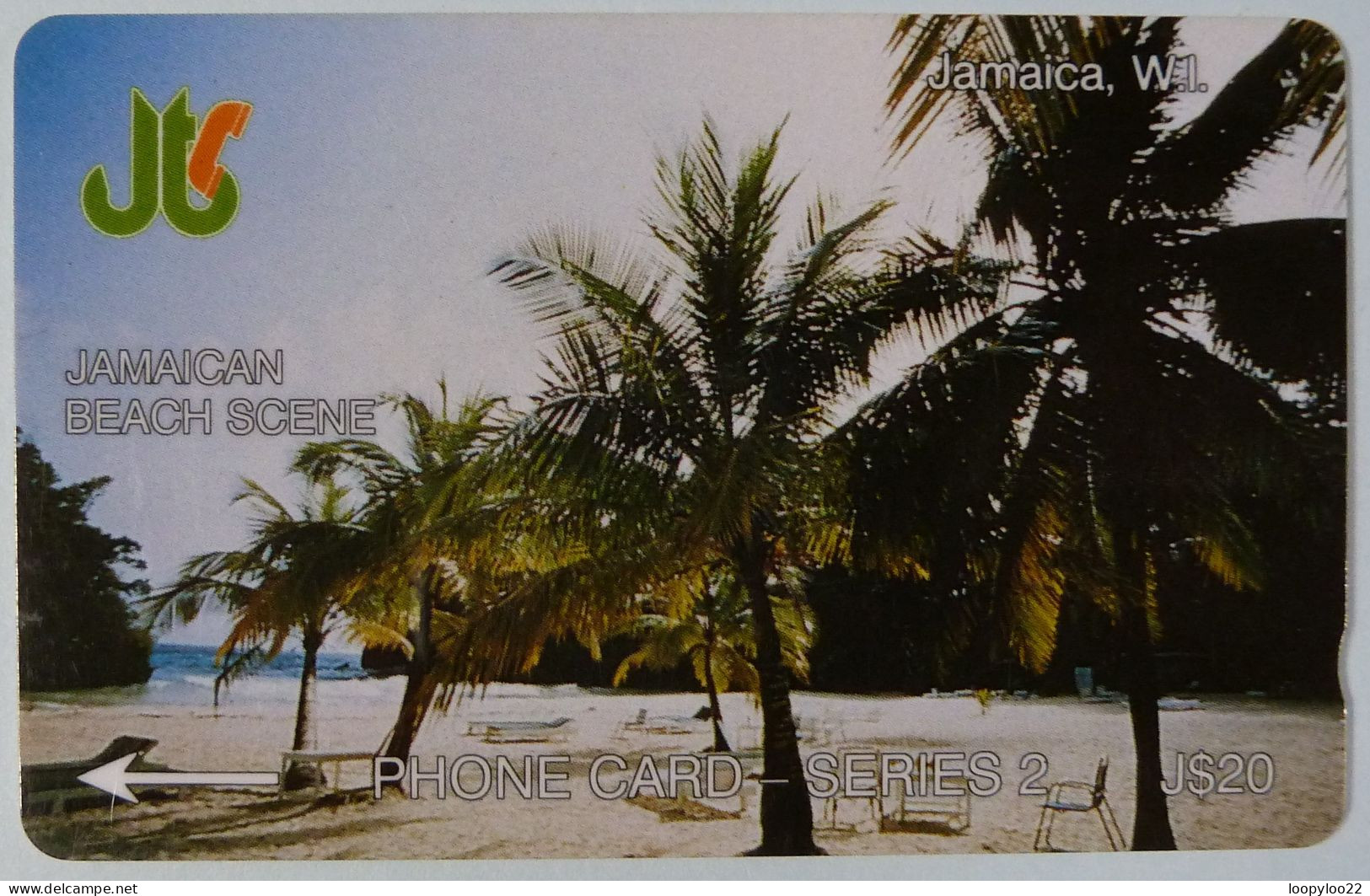JAMAICA - GPT - Jamaican Beach Scene - Coded Without Control - $20 - Used - Jamaïque