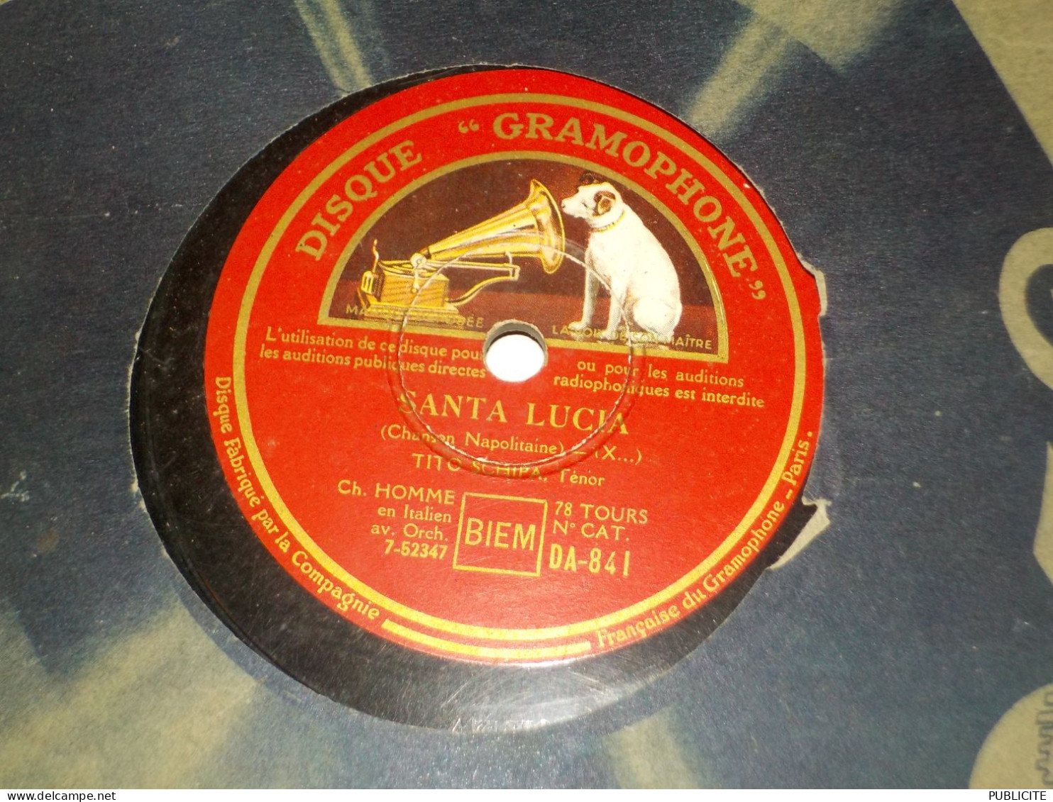 DISQUE 78 TOURS  TENOR TITO SCHIPA 1926 - 78 G - Dischi Per Fonografi