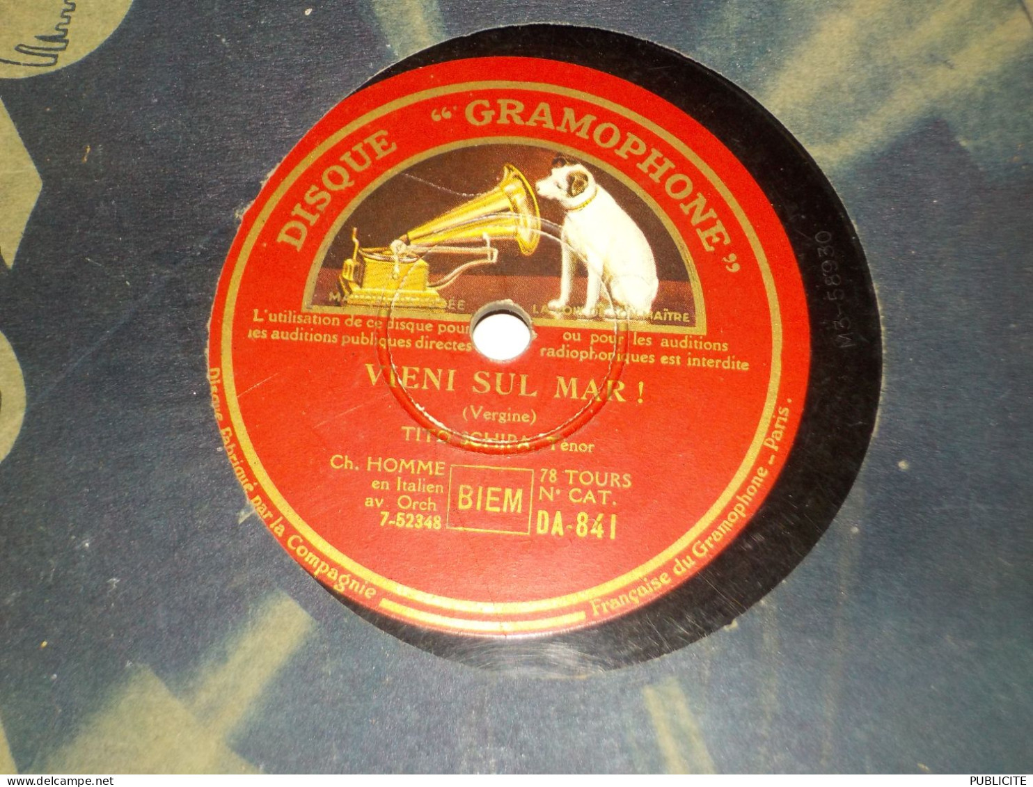 DISQUE 78 TOURS  TENOR TITO SCHIPA 1926 - 78 Rpm - Gramophone Records