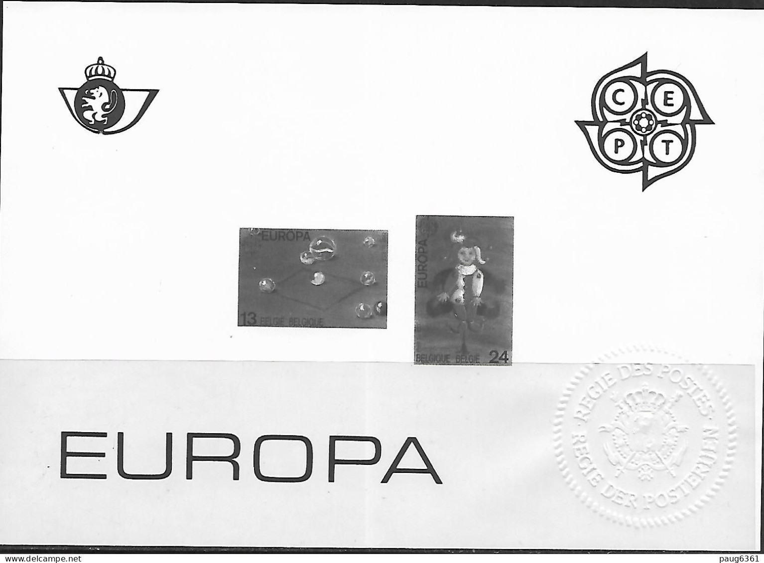 BELGIQUE 1989 FEUILLET JEUX D'ENFANTS-EUROPA 1989 EN NOIR ET BLANC YVERT N°2323/2324 NEUF MNH** - 1989