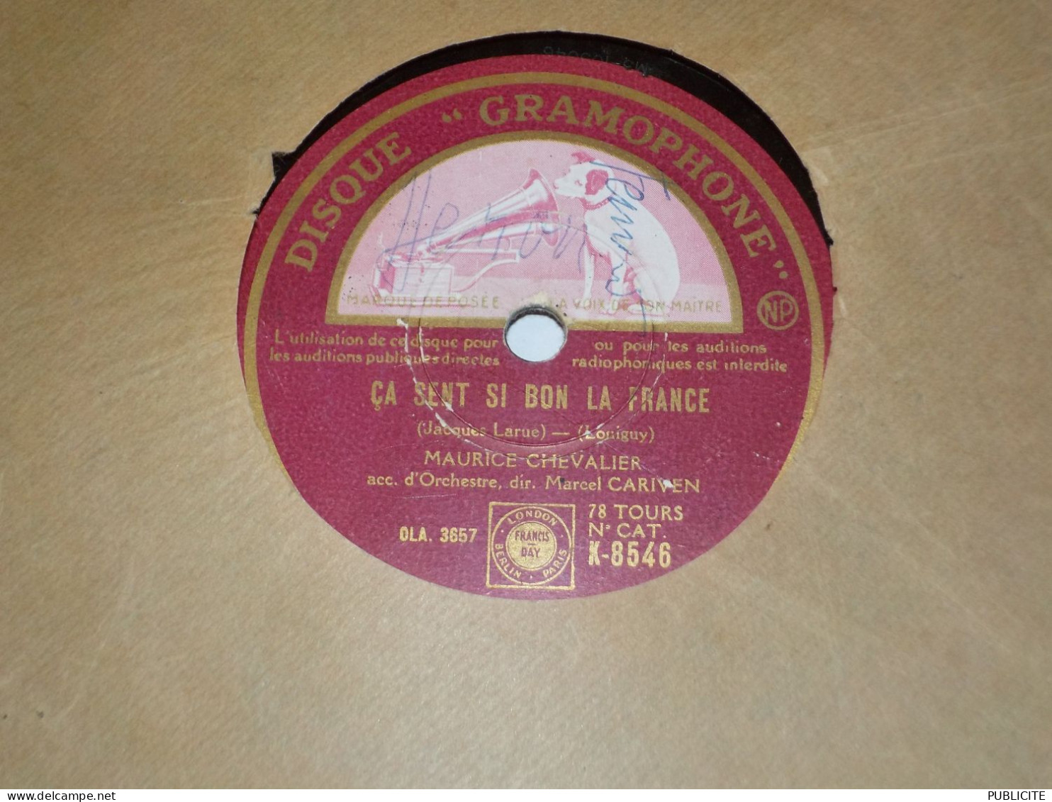 DISQUE 78 TOURS MAURICE CHEVALIER 1941 - 78 Rpm - Gramophone Records
