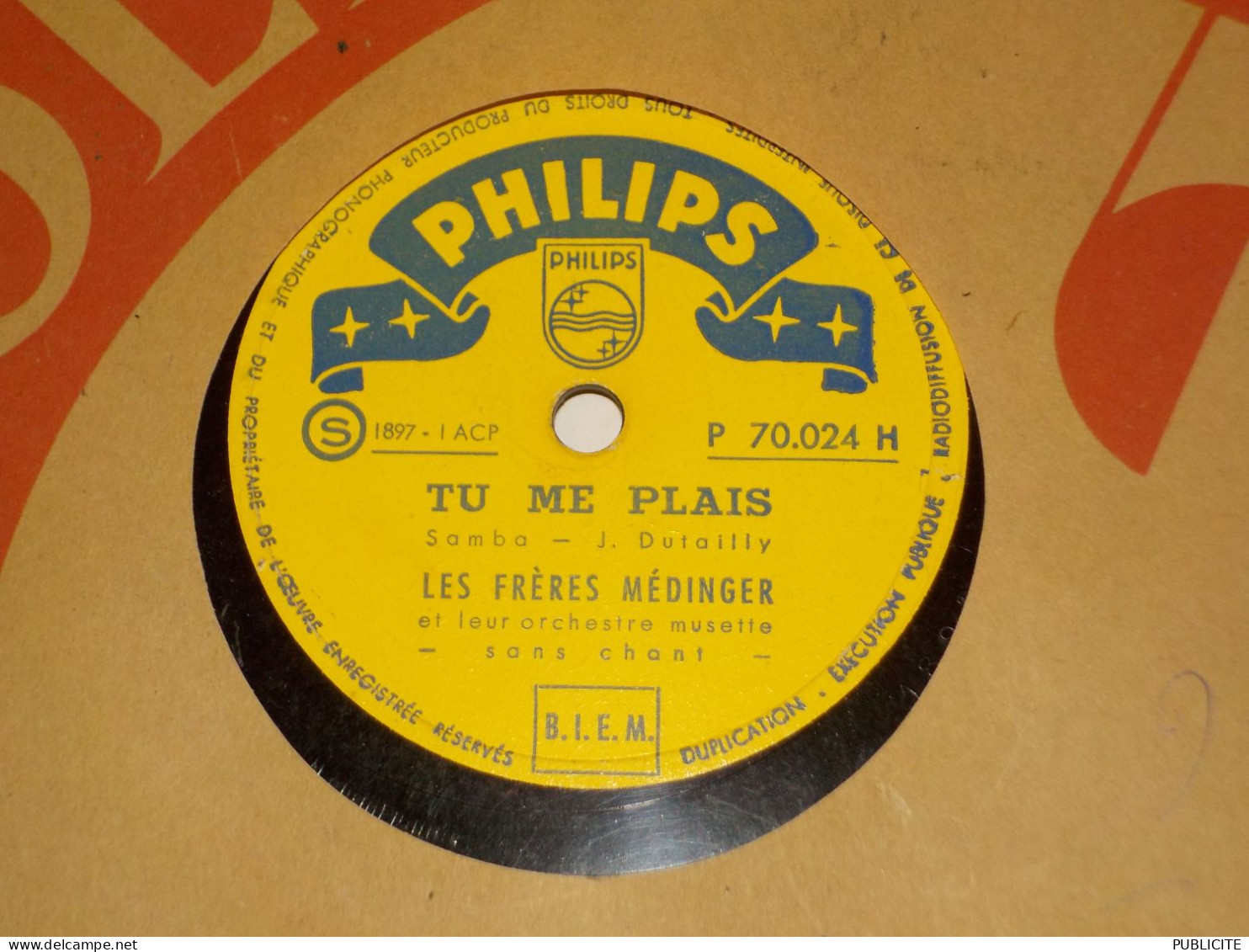 DISQUE 78 TOURS  SAMBA ET  MARCHE LES FRERES MEDINGER 1952 - 78 Rpm - Gramophone Records