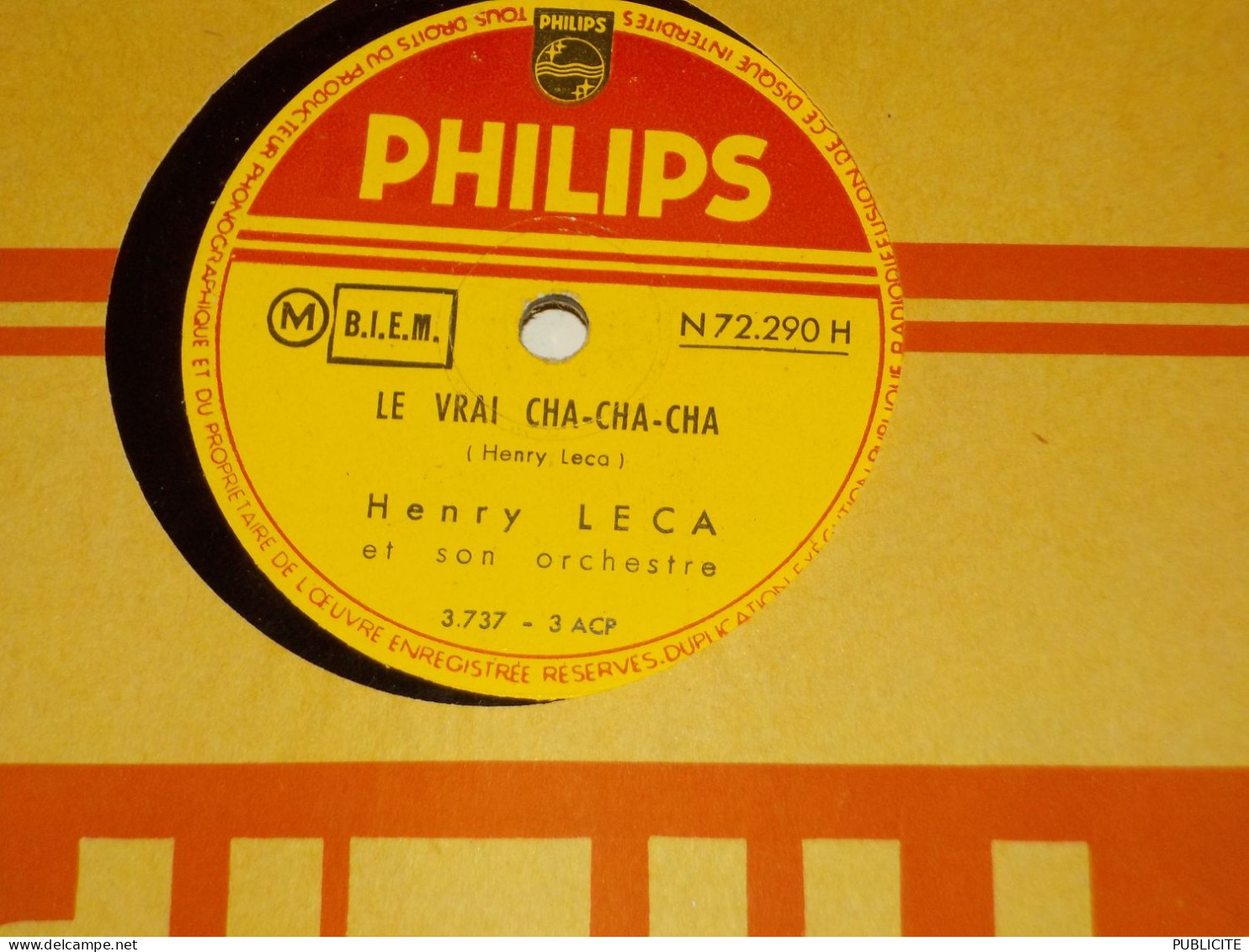 DISQUE 78 TOURS CHA CHA DE  HENRY LECA 1956 - 78 G - Dischi Per Fonografi