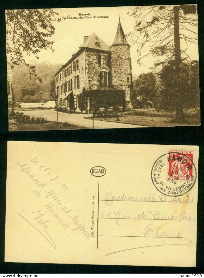 Hamoir Chateau Des Vieux Fourneaux Cachet 1934 Hamoir Htje - Hamoir