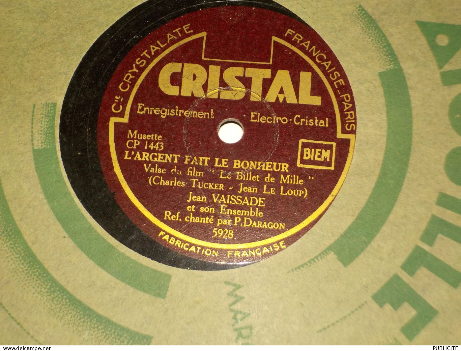 DISQUE 78 TOURS FOX TROT ET  VALSE FU FILM LE BILLET DE MILLE  JEAN VAISSADE 1935 - 78 Rpm - Gramophone Records