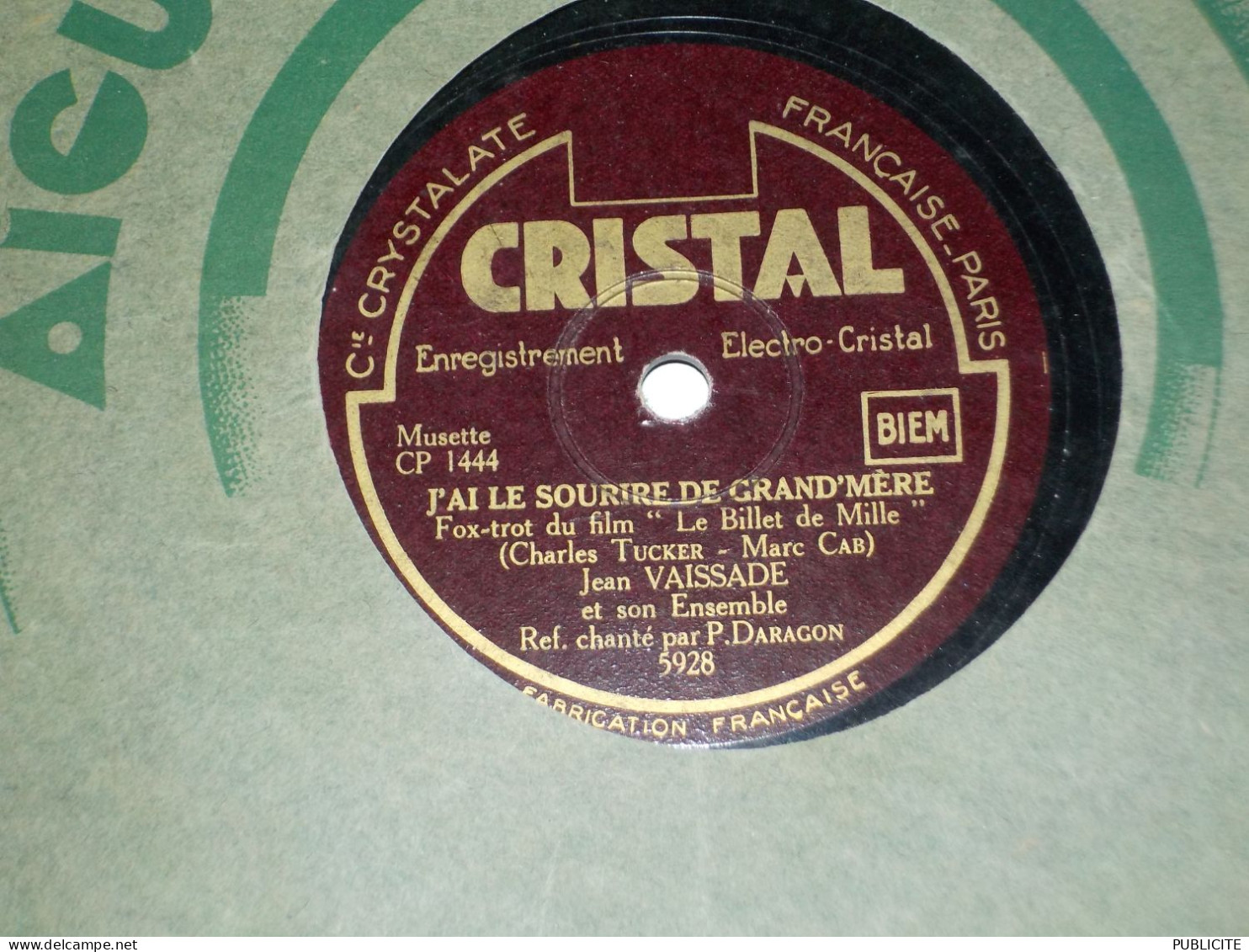 DISQUE 78 TOURS FOX TROT ET  VALSE FU FILM LE BILLET DE MILLE  JEAN VAISSADE 1935 - 78 Rpm - Gramophone Records