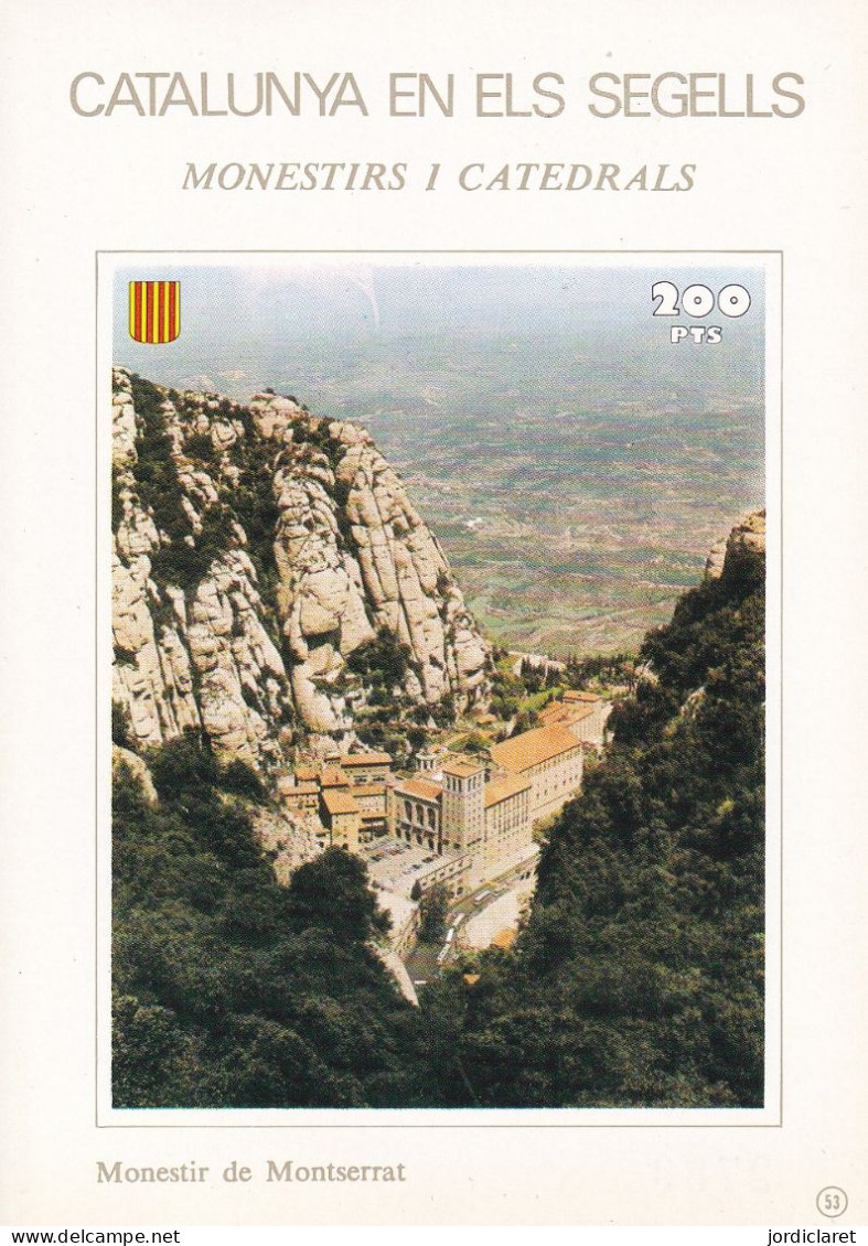 HOJITA CATALUNYA ELS SEGELLS  MONSERRAT - Hojas Conmemorativas