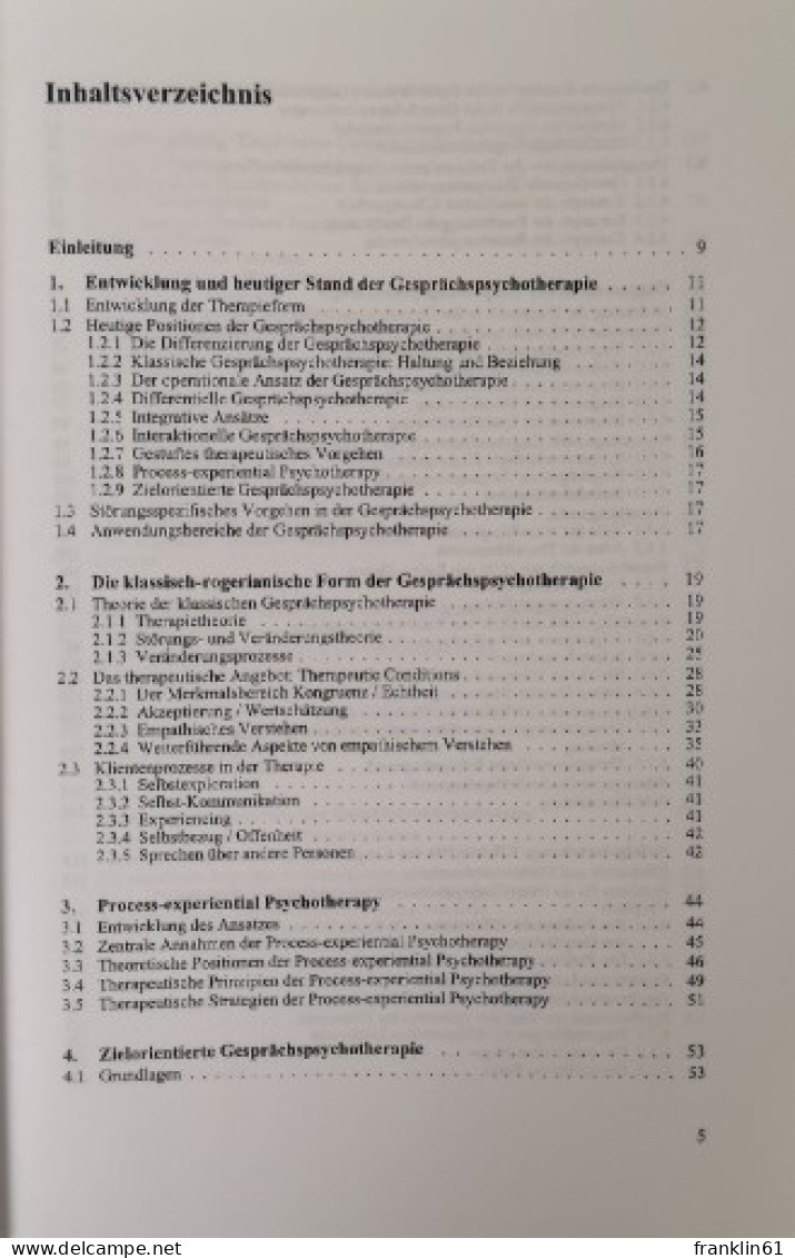 Lehrbuch Der Gesprächspsychotherapie. - Psicología