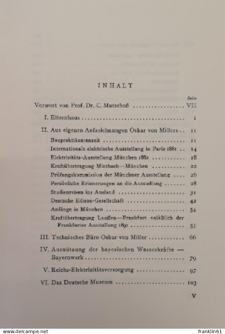 OSKAR Von MILLER. Nach Eigenen Aufzeichnungen, Reden Und Briefen - Biographies & Mémoirs