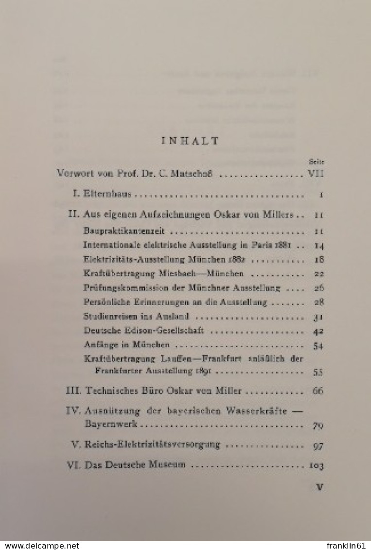 OSKAR Von MILLER. Nach Eigenen Aufzeichnungen, Reden Und Briefen - Biographien & Memoiren