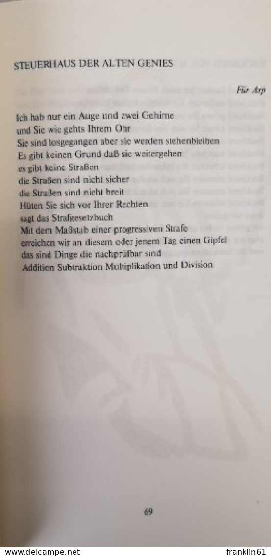 Die Schande der Dichter. Prosa, Lyrik, Briefe.