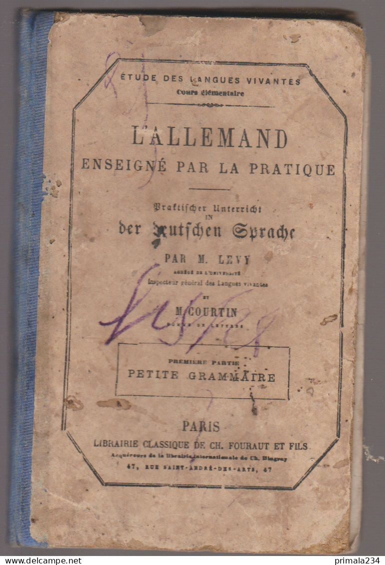 ALLEMAND COURS ELEMENTAIRE - 1879 - Livres Scolaires