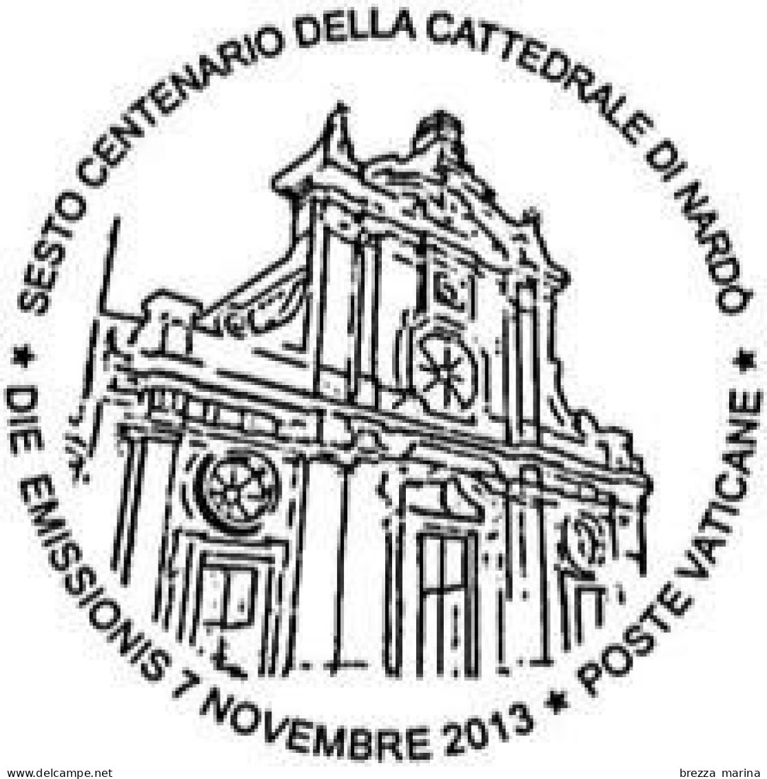 VATICANO - Usato - 2013 - Cattedrale Di Santa Maria Di Nardò - Vescovo S. Agostino - 0,05 - Used Stamps