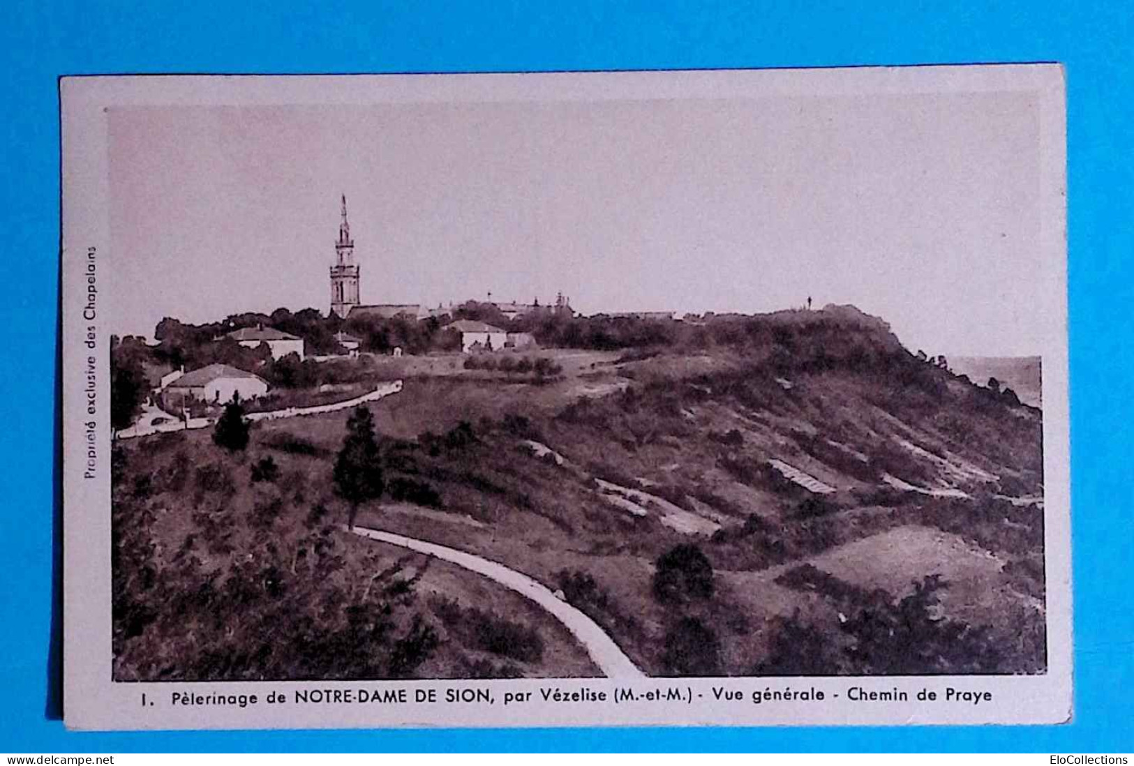 Cp, 54, Pélerinage De NOTRE DAME DE SION, Par VEZELISE, Vue Générale, Chemin De PRAYE, Voyagée 1948 - Vezelise