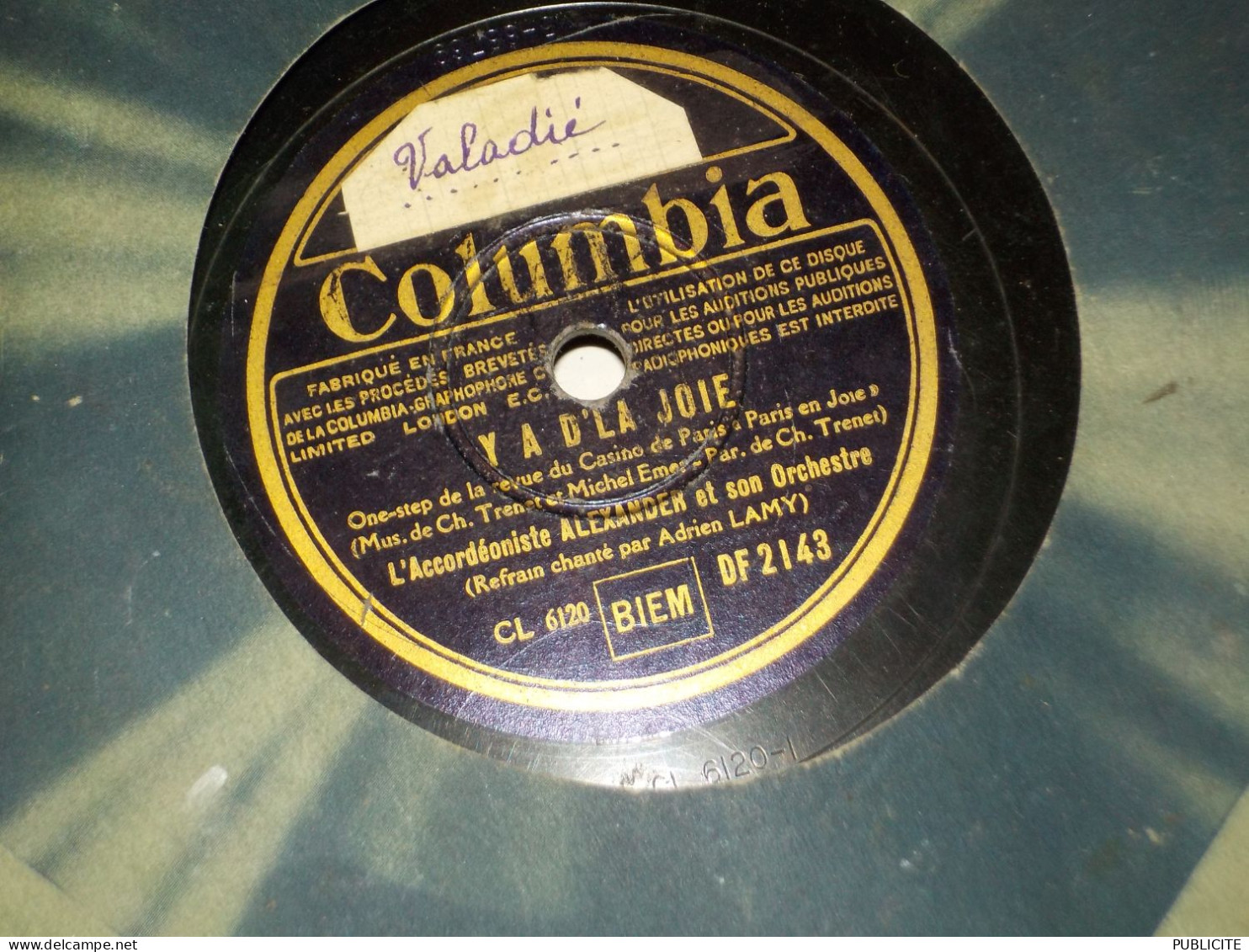 DISQUE VYNIL 78 TOURS VALSE  DE MAURICE  ALEXANDER 1930 - 78 Rpm - Gramophone Records