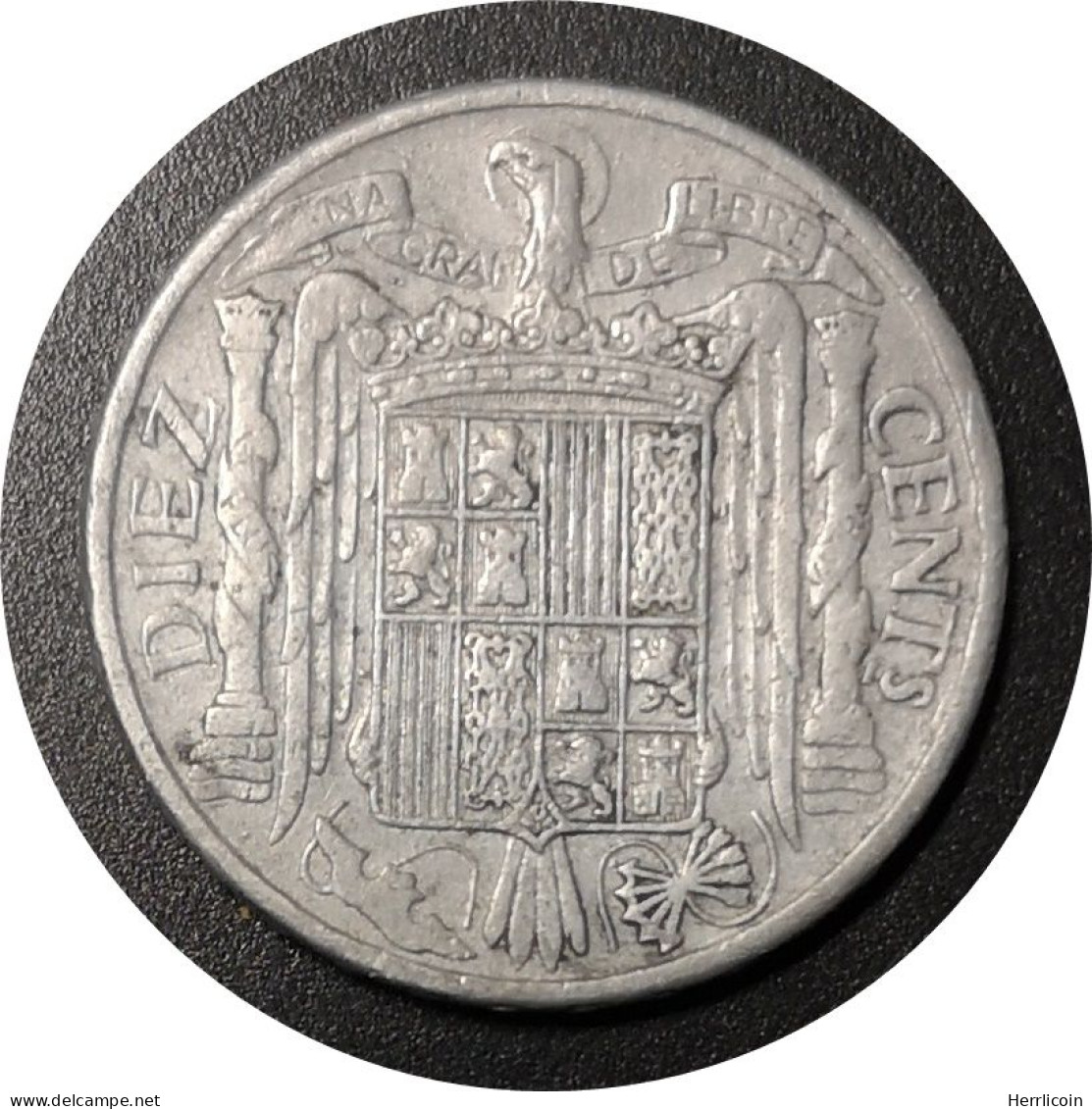 Monnaie Espagne - 1945 - 5 Centimos Cavalier Ibérique 1.2 Gr - 10 Céntimos