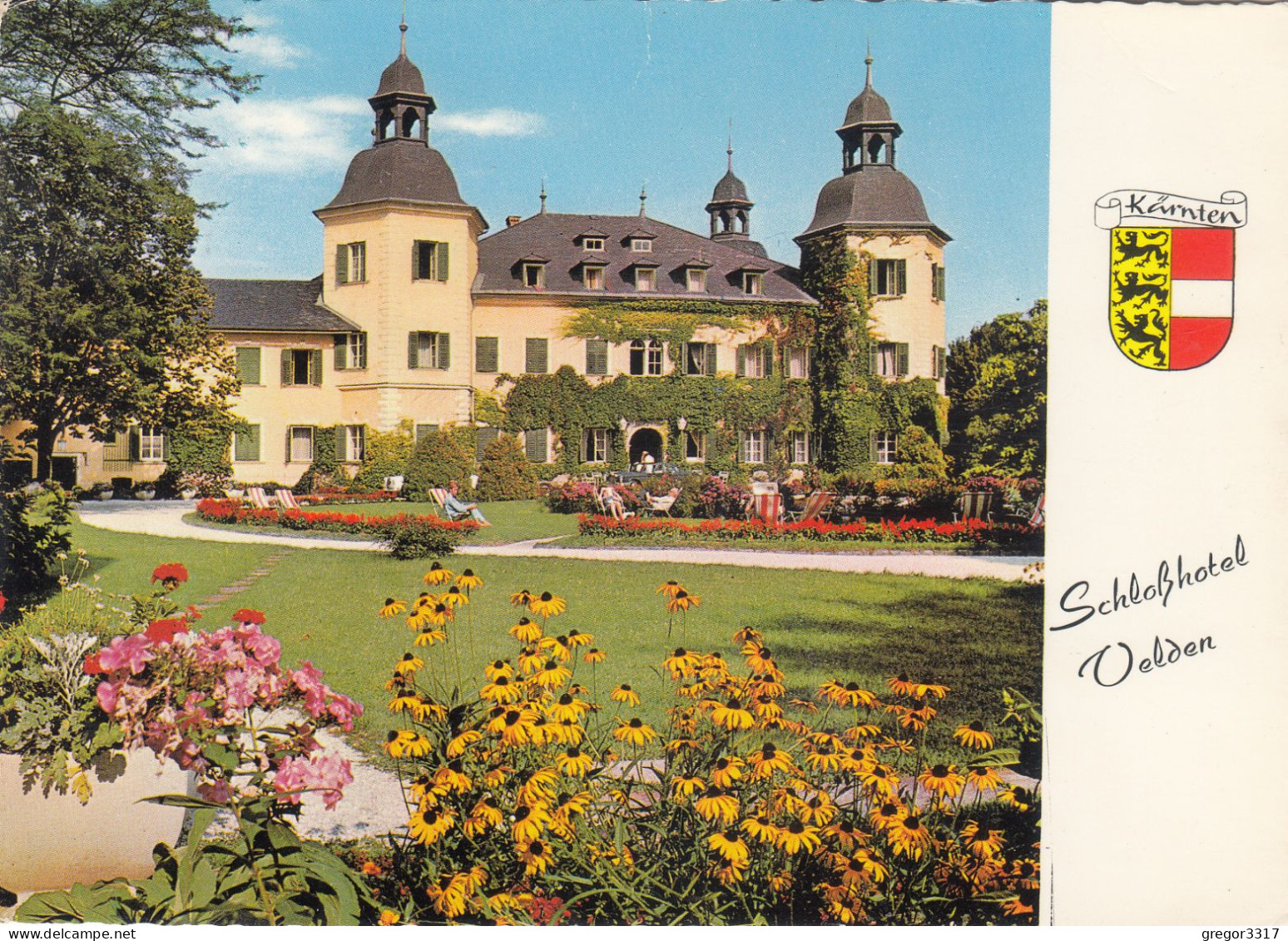 E2490) Schloßhotel VELDEN Am Wörthersee - Blumen Im Park - 1966 - Velden