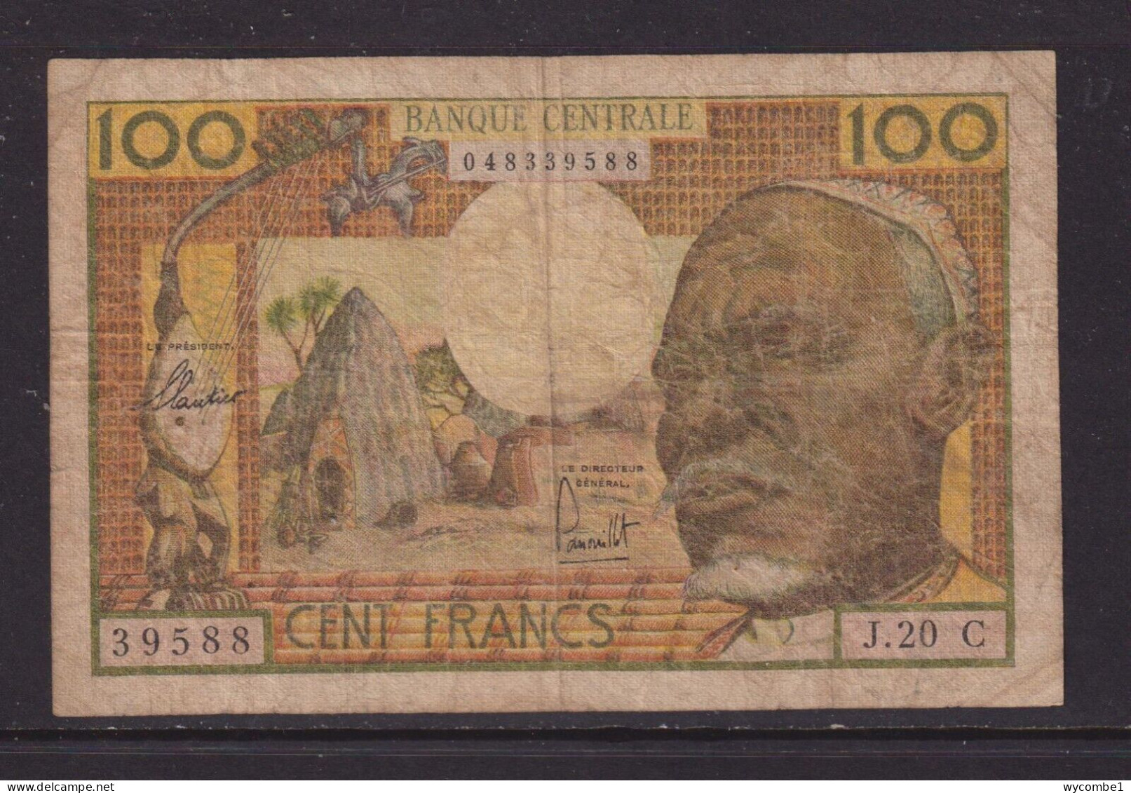 EQUATORIAL AFRICAN STATES (Congo - Code C) - 1963 100 Francs Circulated Banknote - République Du Congo (Congo-Brazzaville)