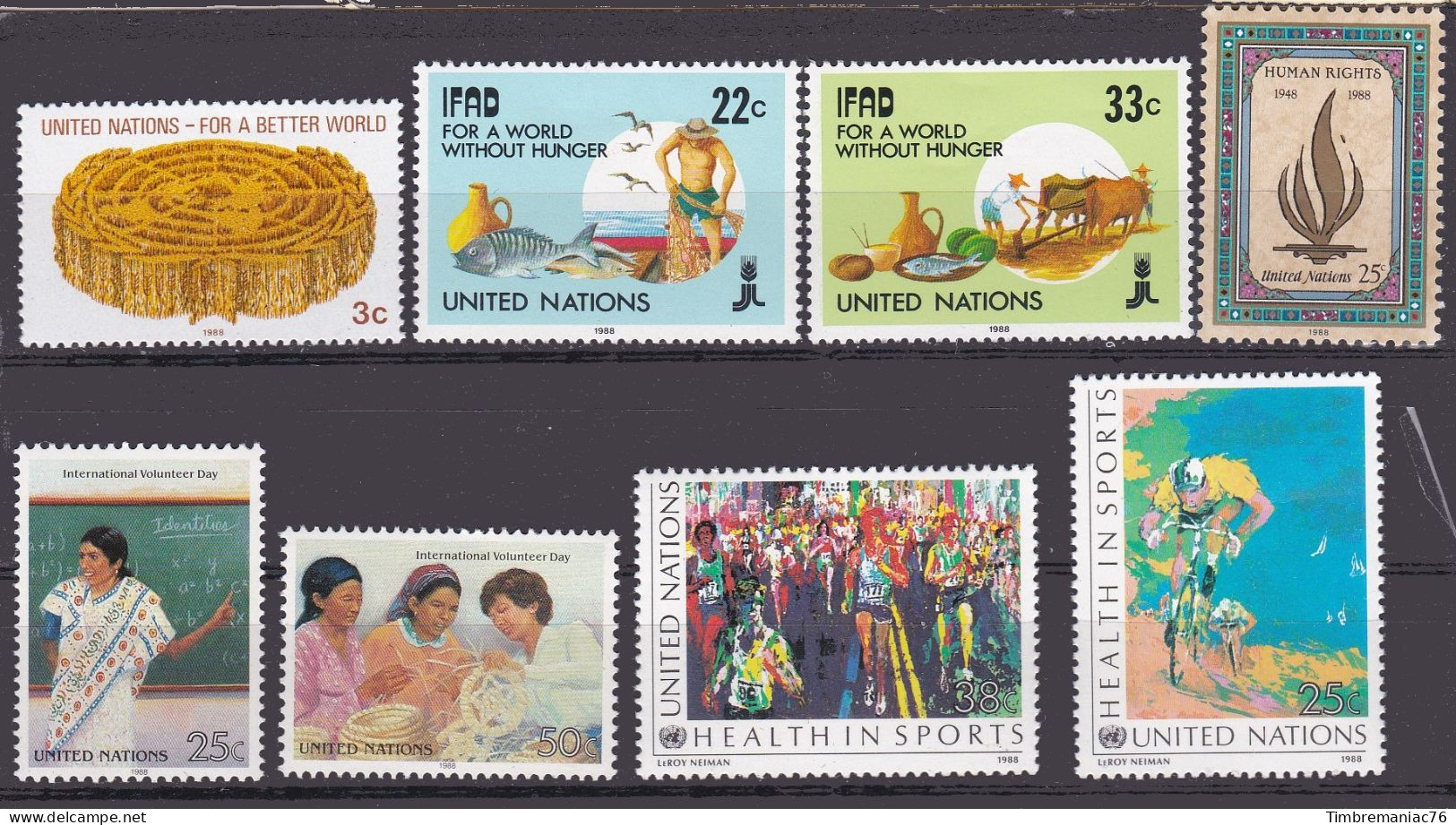 Nations Unies N.Y. 1988 YT 512 à 514 Et 517 à 520 Et 527 Neufs - Nuovi