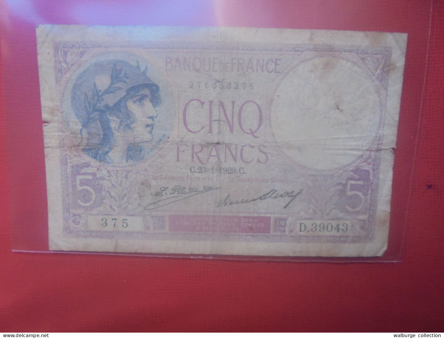 FRANCE 5 FRANCS 1929 Circuler (B.32) - 5 F 1917-1940 ''Violet''