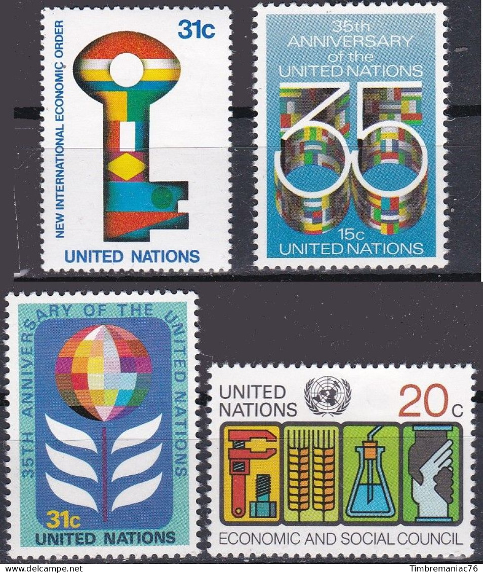 Nations Unies N.Y. 1980 YT 309 Et 314-315 Et 333 Neufs - Nuevos