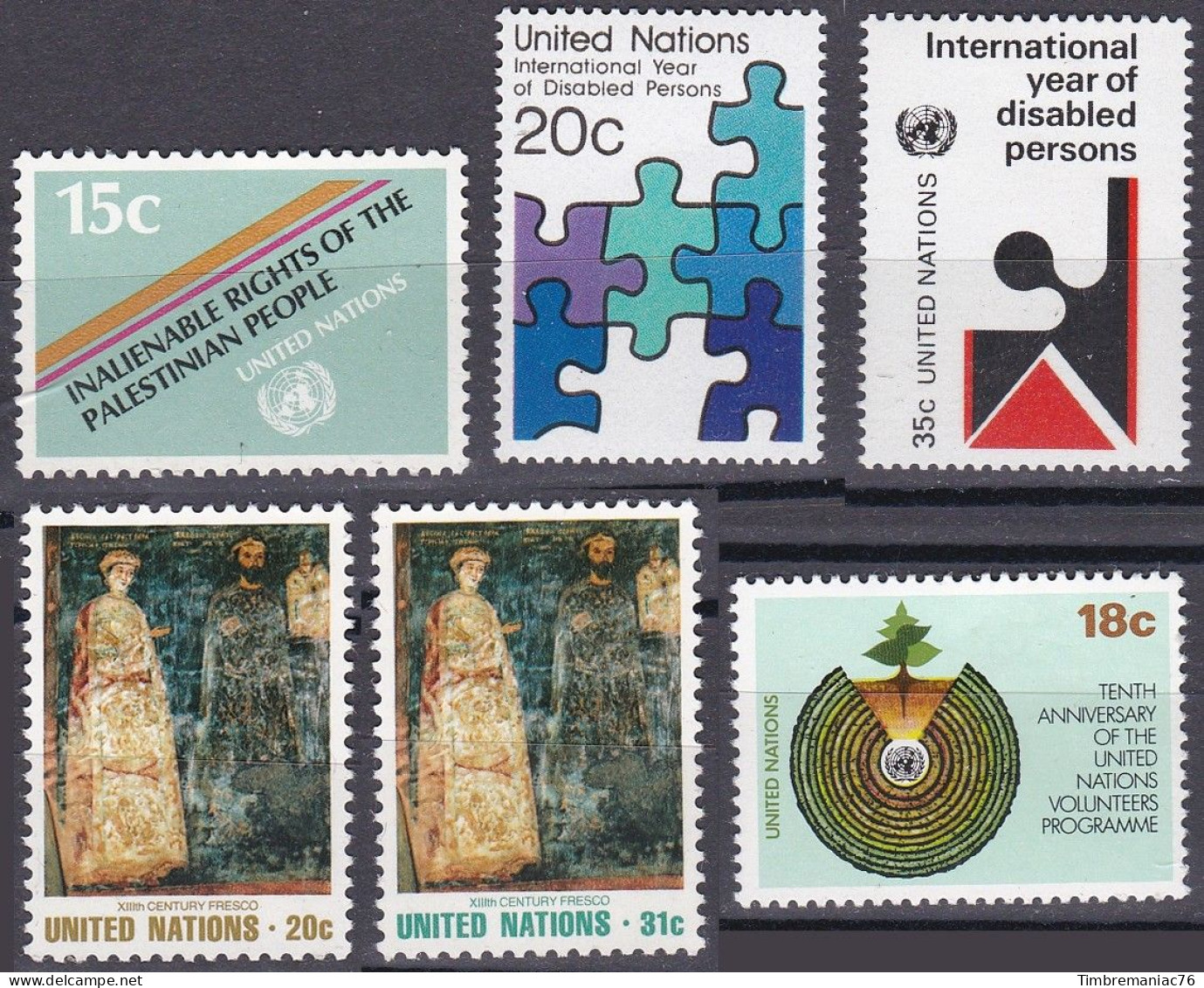 Nations Unies N.Y. 1981 YT 334 à 338 Et 357 Neufs - Unused Stamps