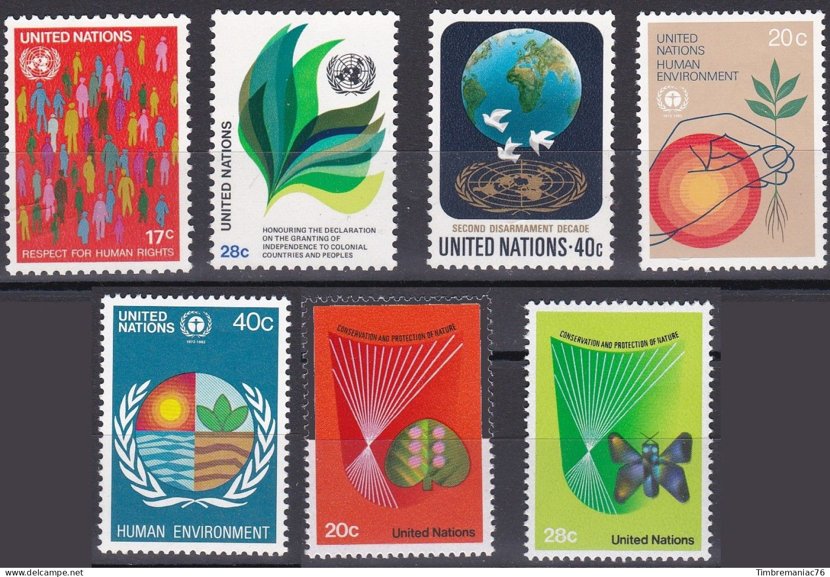 Nations Unies N.Y. 1982 YT 359 à 363 Et 381-382 Neufs - Unused Stamps