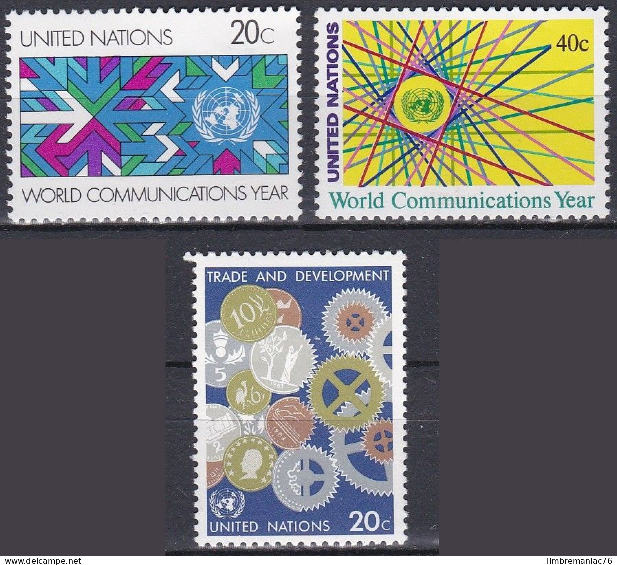 Nations Unies N.Y. 1983 YT 383-384 Et 388 Neufs - Nuovi