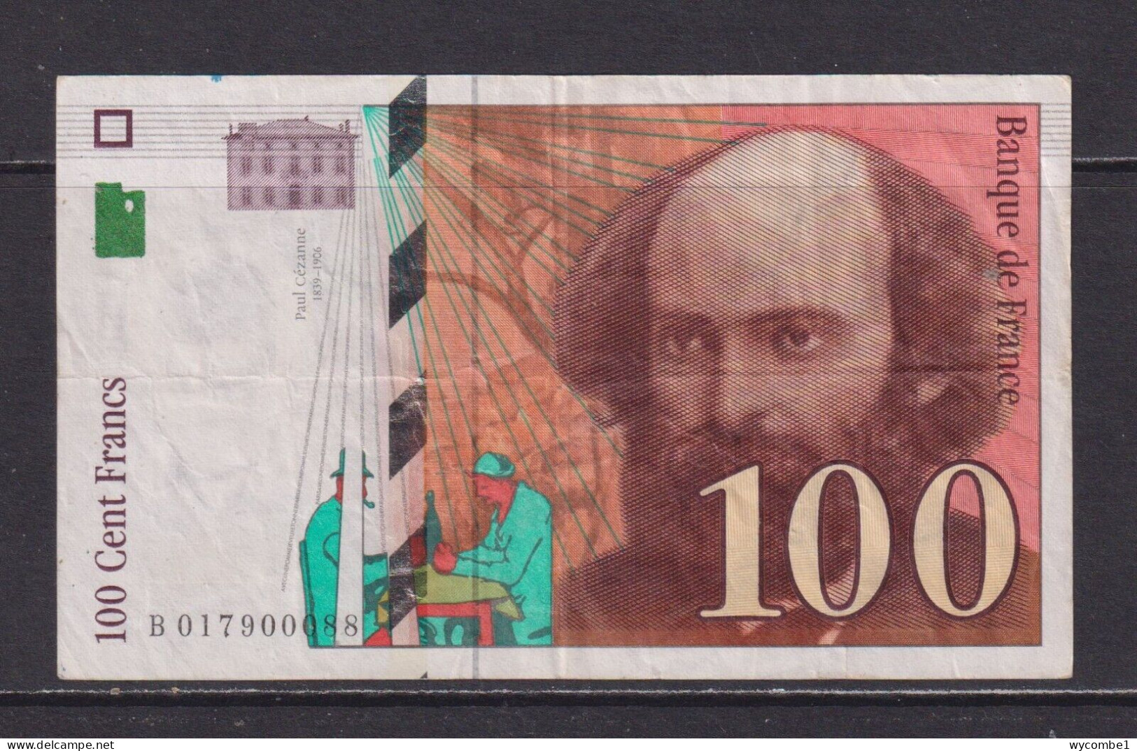 FRANCE - 1997 100 Francs Circulated Banknote As Scans - 100 F 1997-1998 ''Cézanne''