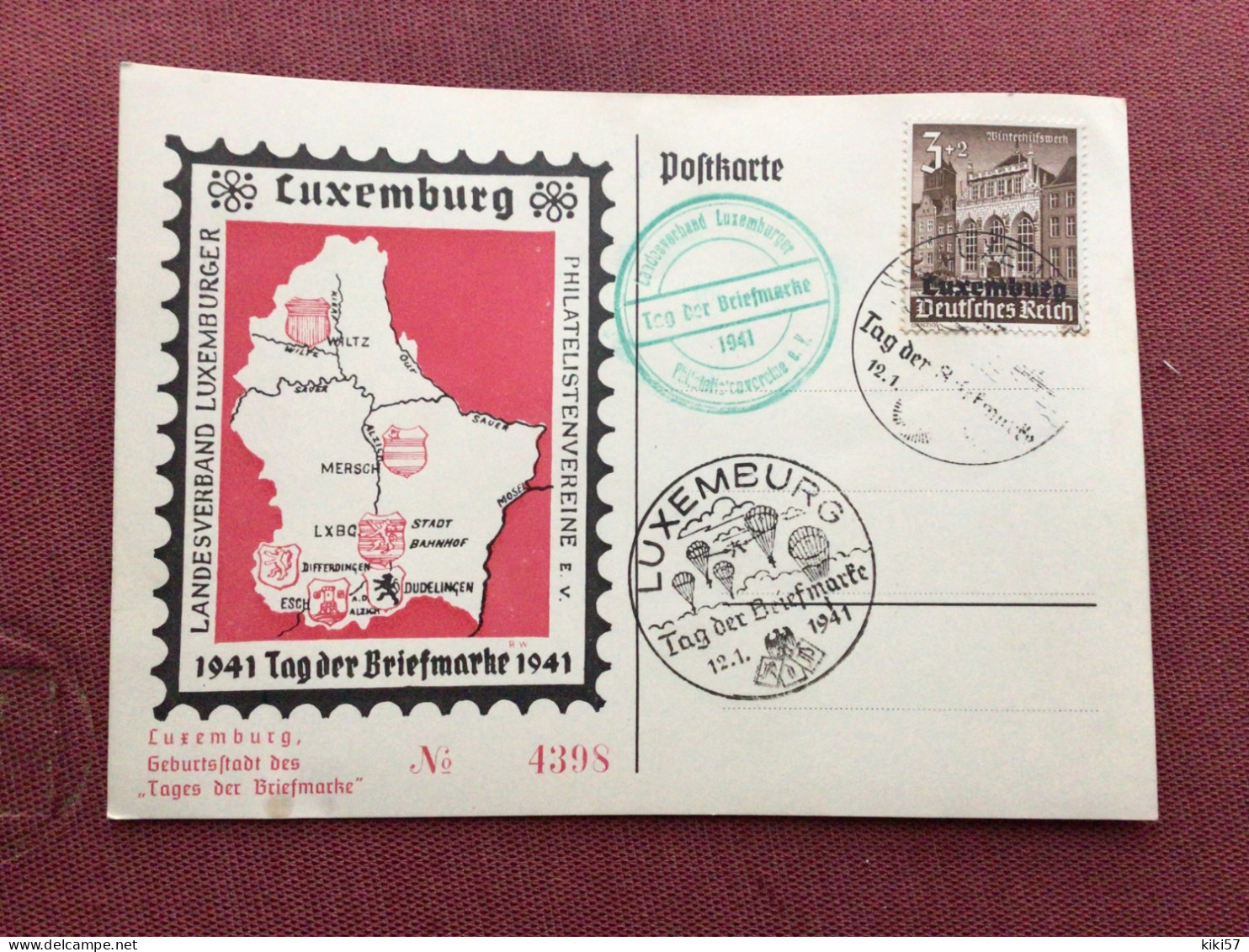 LUXEMBOURG Carte 1941 - Occupazione