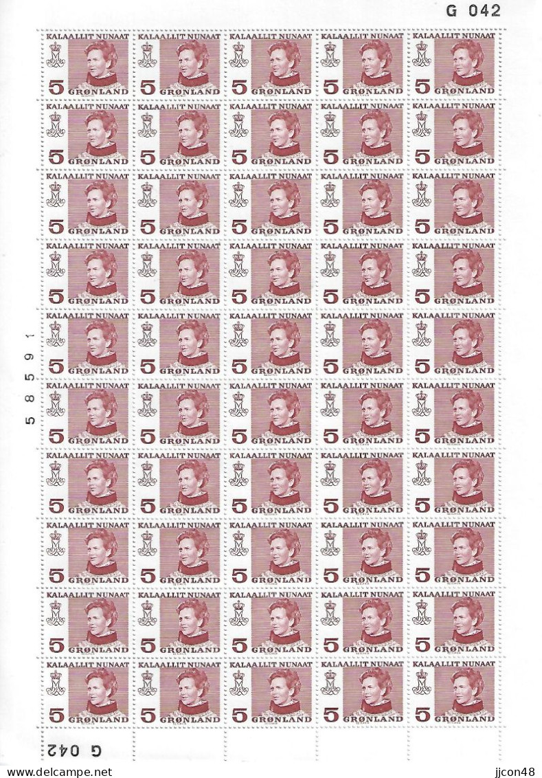 Greenland 1978  Queen Margarethe (**) MNH  Mi.106 (complete Sheet Of 50) - Unused Stamps