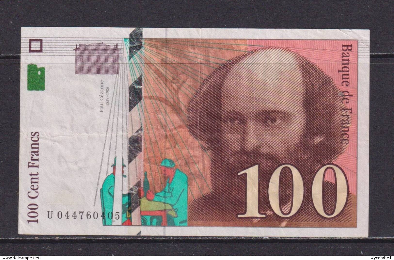 FRANCE - 1998 100 Francs Circulated Banknote As Scans - 100 F 1997-1998 ''Cézanne''